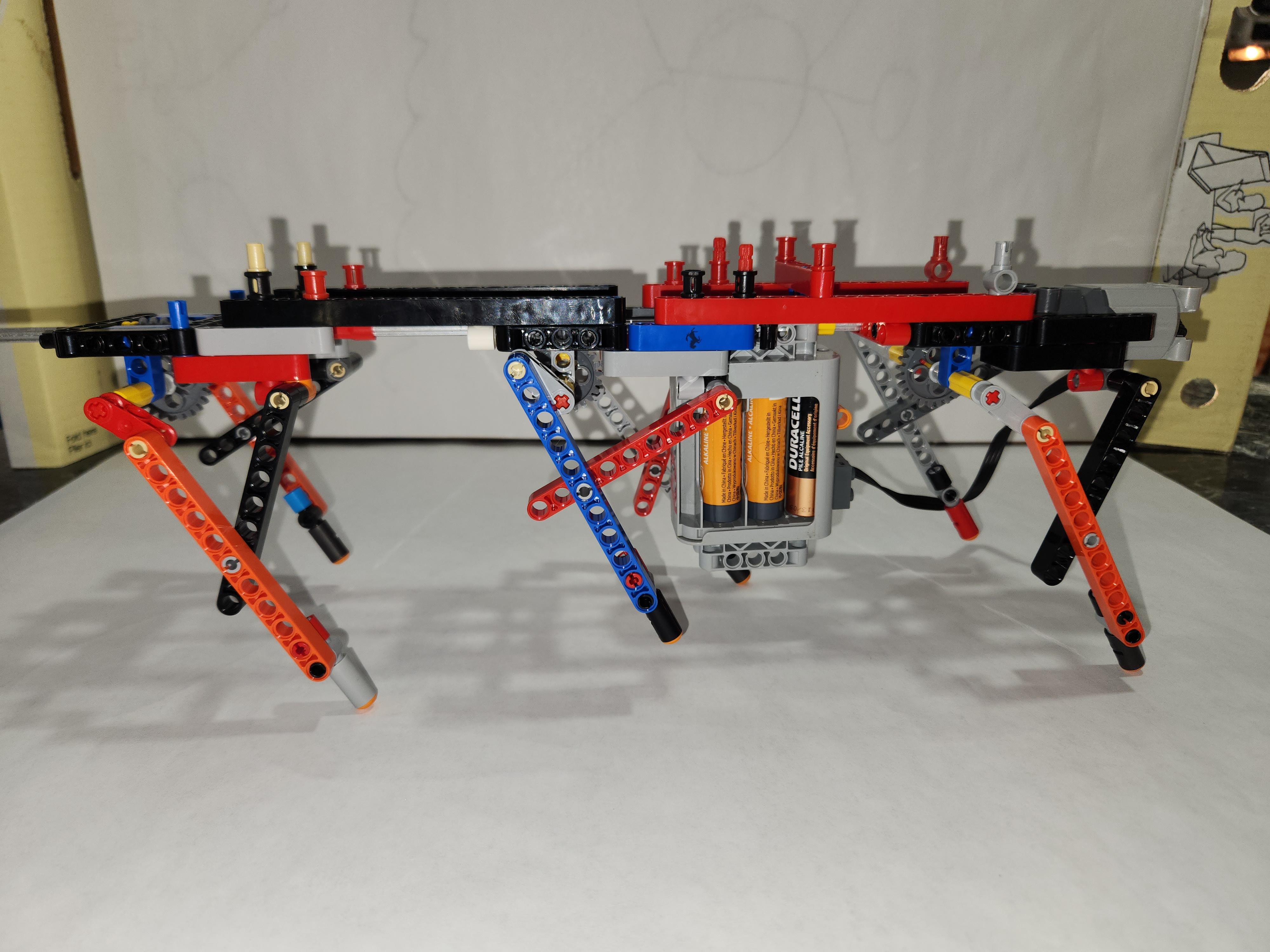Motorized Hexapod Kinematic Walker Side Elevation